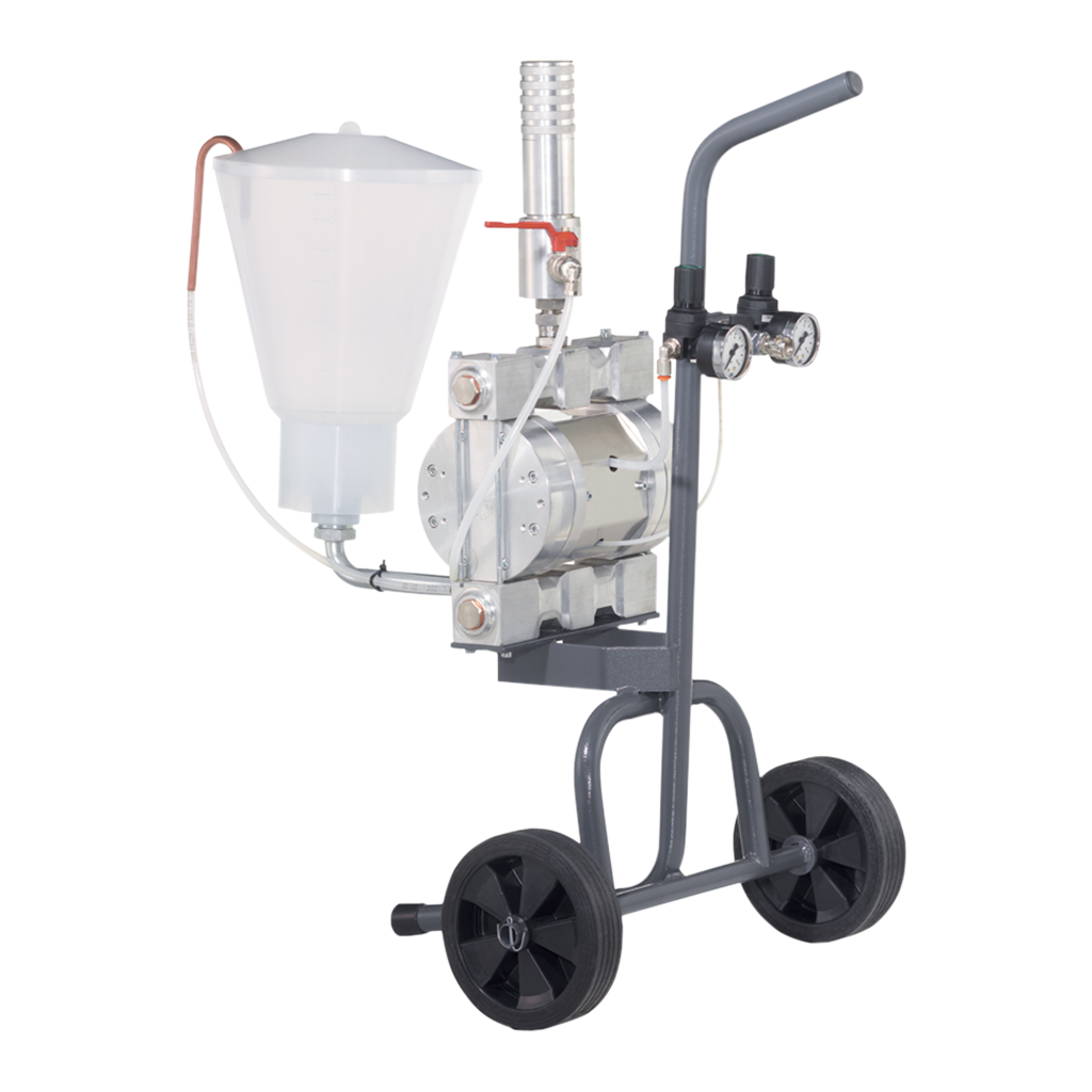 Pompă pneumatică BMP 24 ALU completă cu cadru mobil